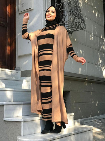 Striped Vest and Dress Set