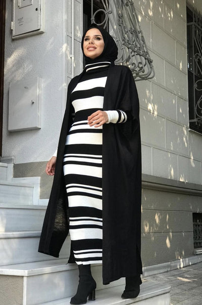 Striped Vest and Dress Set